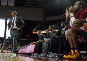 Andy Enfield and the USC basketball coaching staff (Seth Rubinroit/Galen Central)